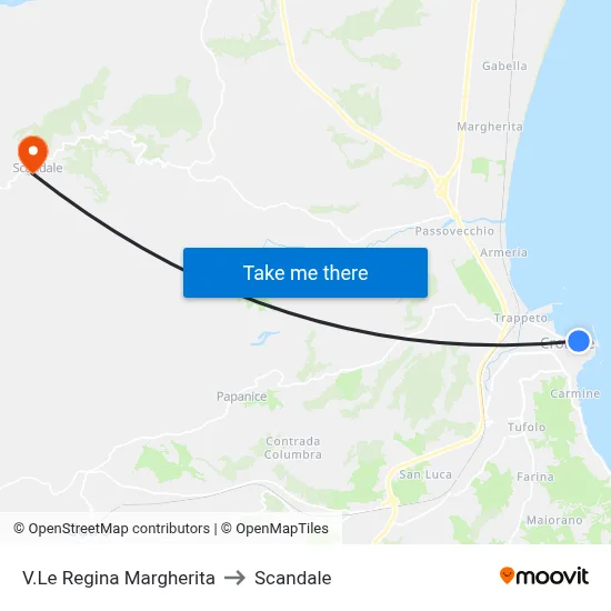 Regina Margherita Avenue to Scandale map