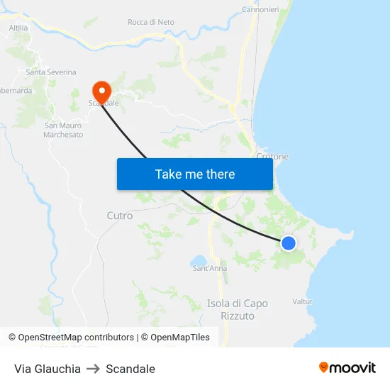 Glauchia Street to Scandale map