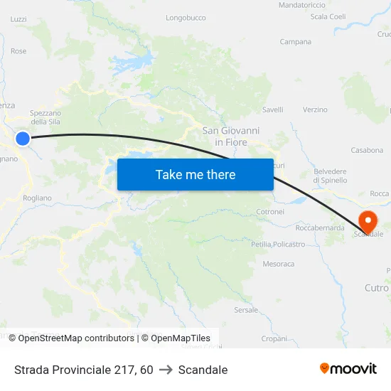Provincial Road 217, 60 to Scandale map