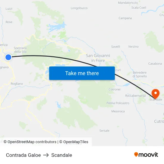 Galoe District to Scandale map