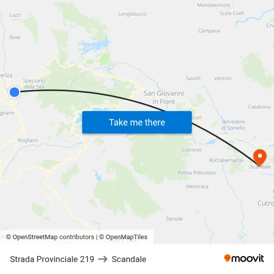 Provincial Road 219 to Scandale map