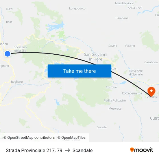 Provincial Road 217, 79 to Scandale map