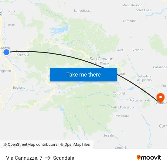 Via Cannuzze, 7 to Scandale map