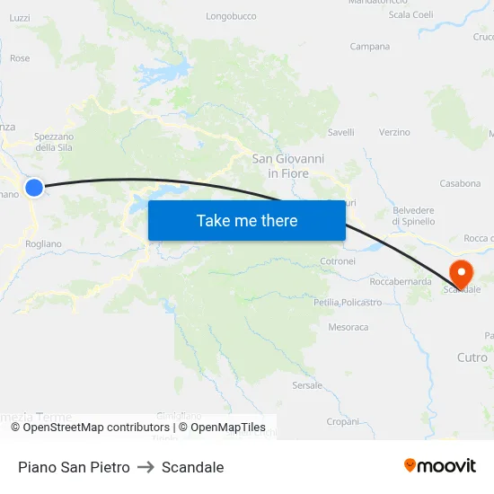 San Pietro Plain to Scandale map