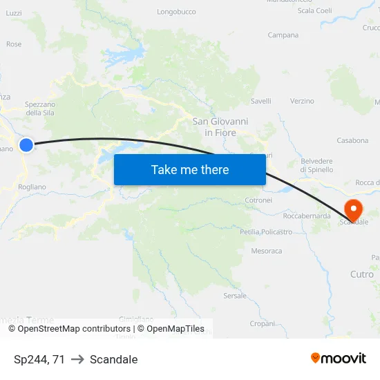 Provincial Road 244, 71 to Scandale map