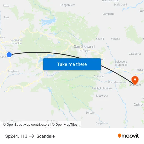 Provincial Road 244, 113 to Scandale map