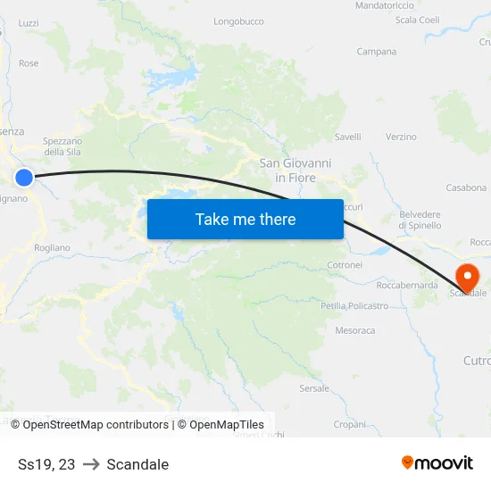 State Road 19, 23 to Scandale map