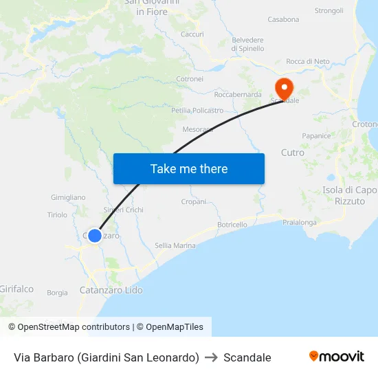 Barbaro Street (San Leonardo Gardens) to Scandale map