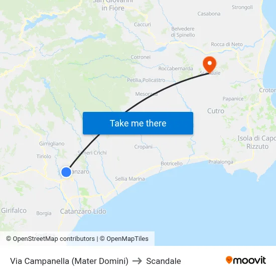 Campanella Street (Mater Domini) to Scandale map