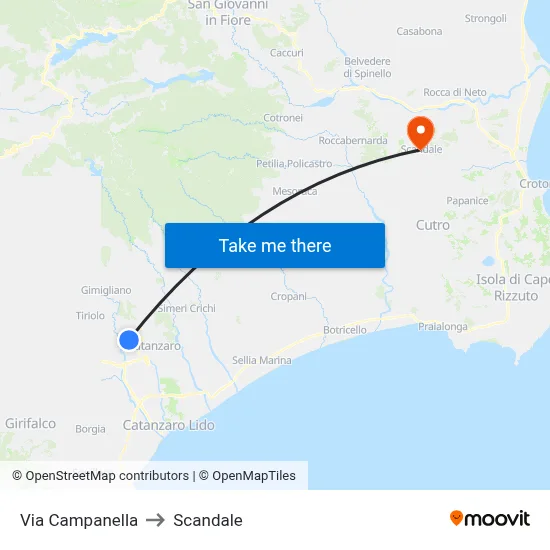 Campanella Street to Scandale map