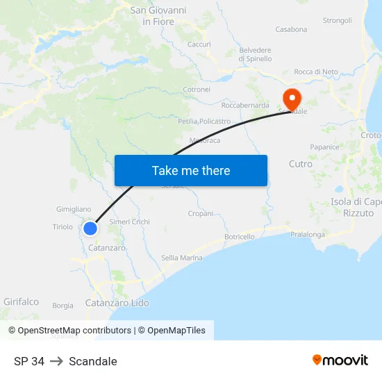 SP 34 to Scandale map