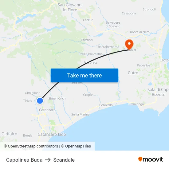 Buda Terminal to Scandale map