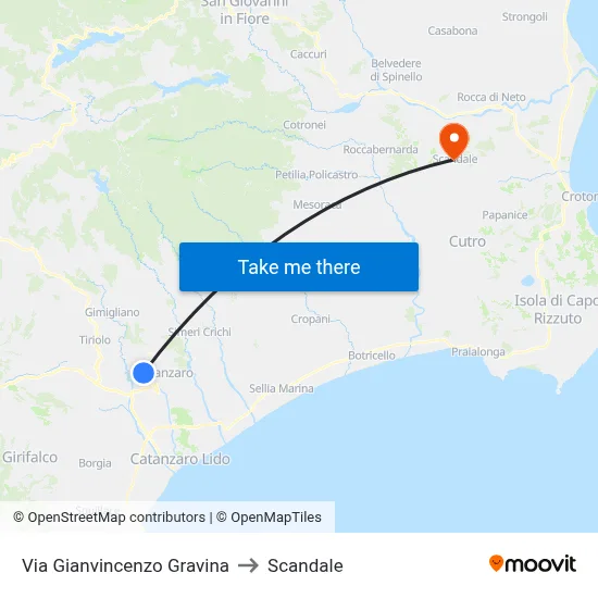 Gianvincenzo Gravina Street to Scandale map