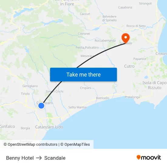 Benny Hotel to Scandale map
