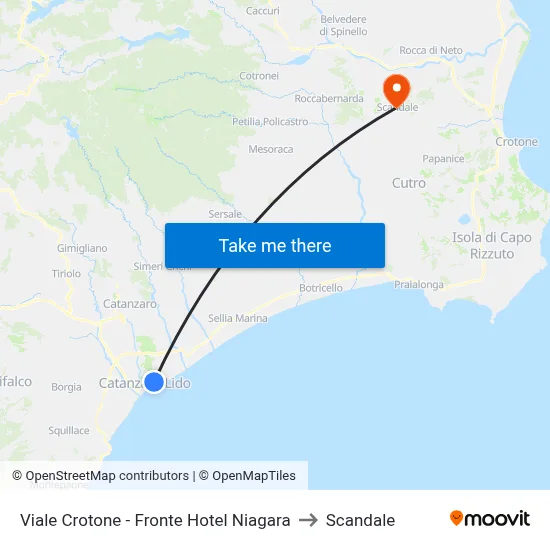 Viale Crotone - Opposite Hotel Niagara to Scandale map