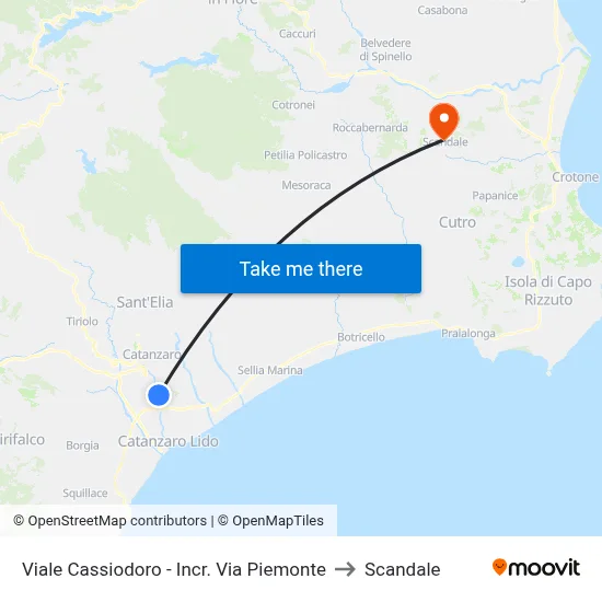 Viale Cassiodoro - Via Piemonte Intersection to Scandale map