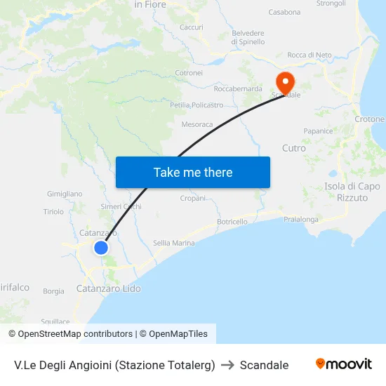 Angioini Avenue (Totalerg Station) to Scandale map