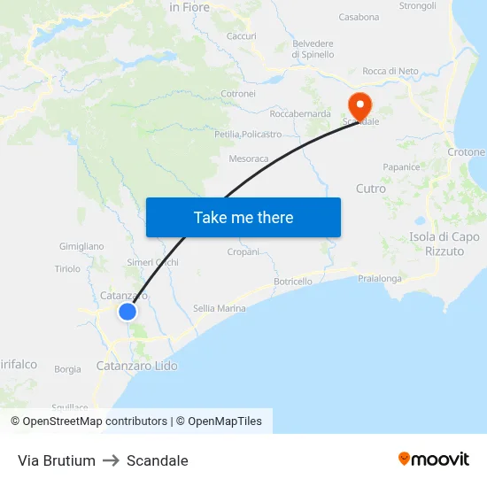 Via Brutium to Scandale map