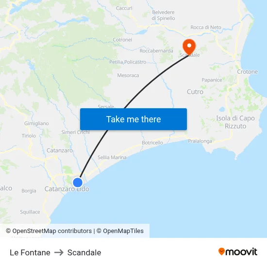 The Fountains to Scandale map