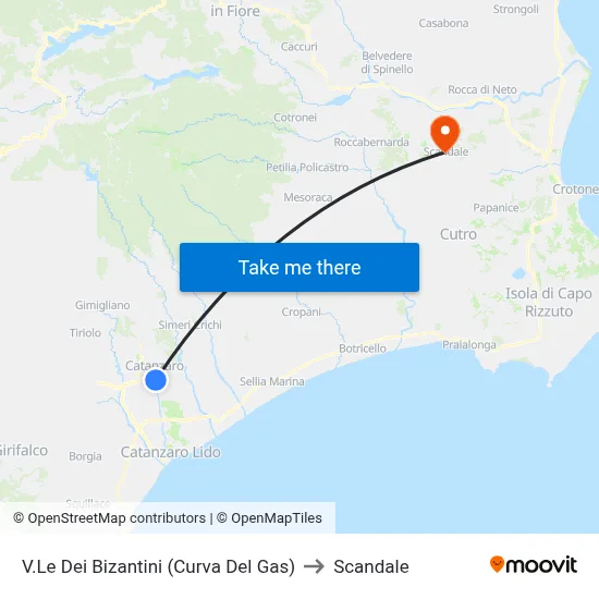 Byzantine Avenue (Gas Curve) to Scandale map