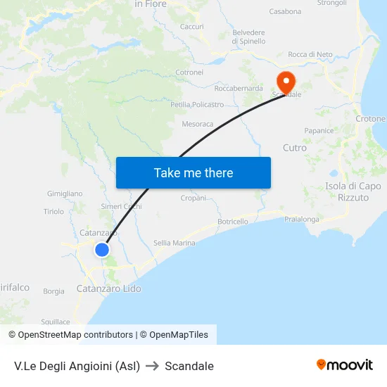 Angioini Avenue (Hospital) to Scandale map