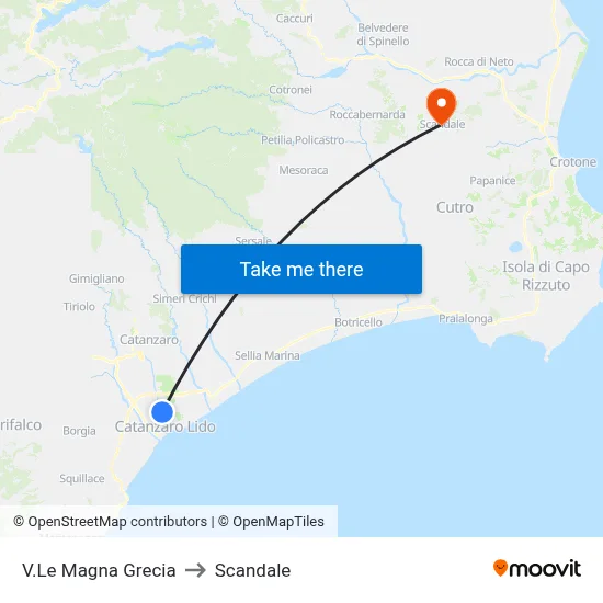 Magna Grecia Avenue to Scandale map