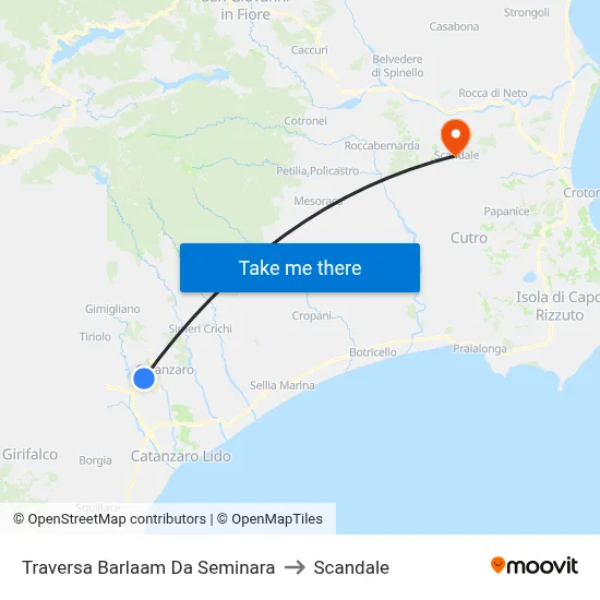 Barlaam Da Seminara Cross Street to Scandale map