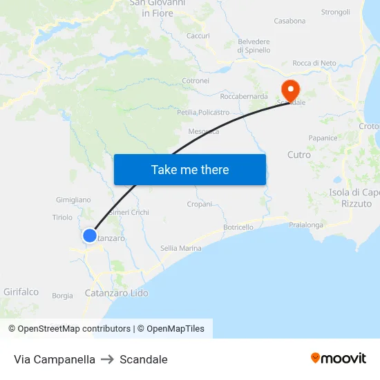 Campanella Street to Scandale map