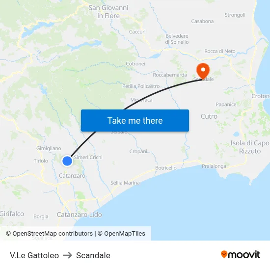 Gattoleo Avenue to Scandale map