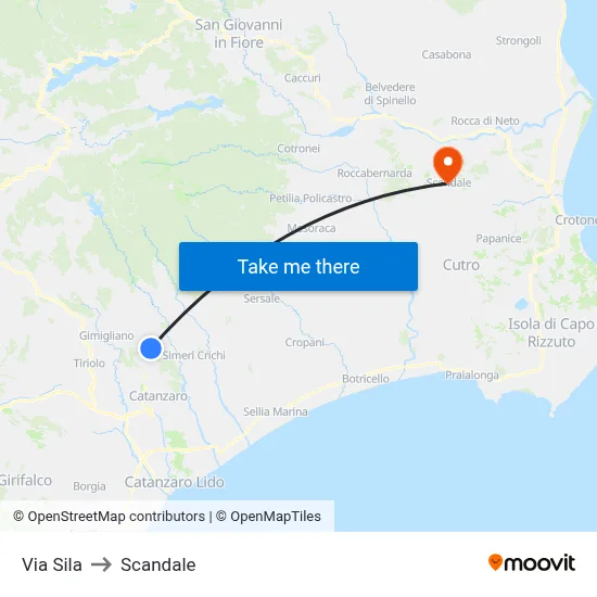 Sila Street to Scandale map