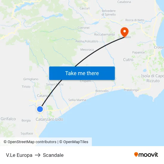 Europa Avenue to Scandale map