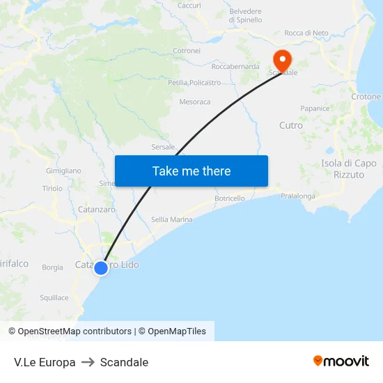 Europa Avenue to Scandale map