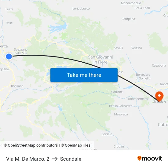 Via M. De Marco, 2 to Scandale map