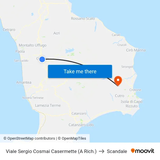 Sergio Cosmai Avenue Barracks (On Request) to Scandale map
