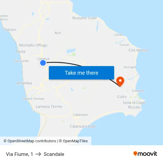 Fiume Street, 1 to Scandale map