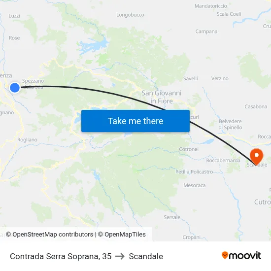 Serra Soprana District, 35 to Scandale map
