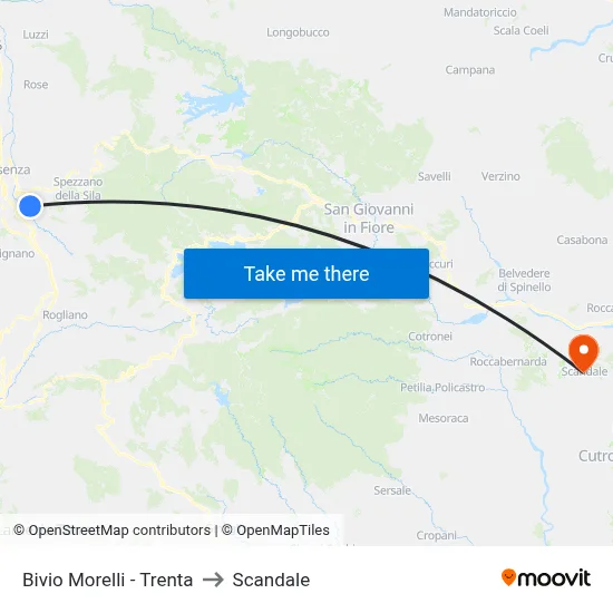 Morelli Junction - Trenta to Scandale map