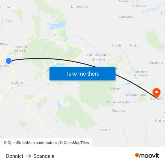 Donnici to Scandale map