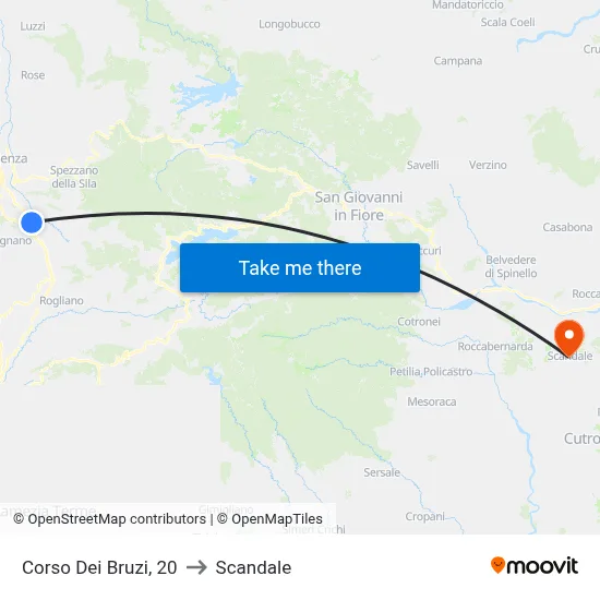 Corso Dei Bruzi, 20 to Scandale map