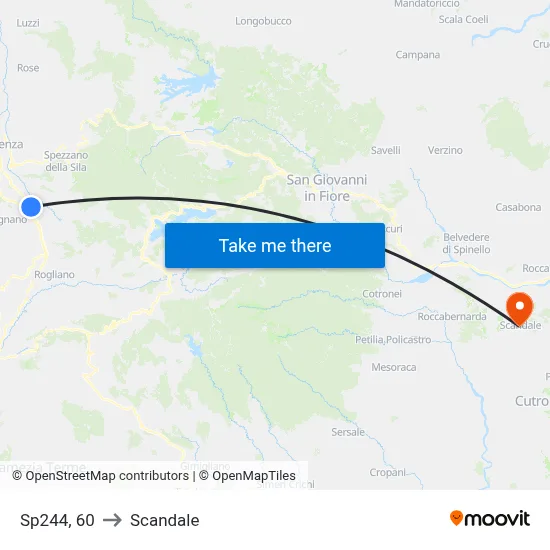 Provincial Road 244, 60 to Scandale map