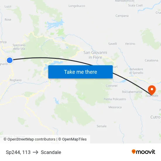 Provincial Road 244, 113 to Scandale map