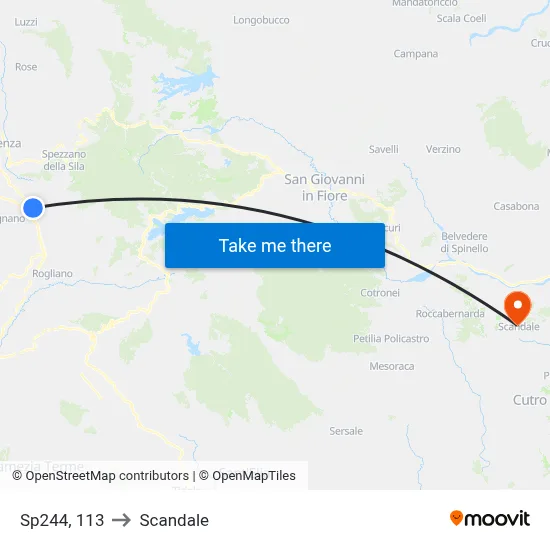 Provincial Road 244, 113 to Scandale map