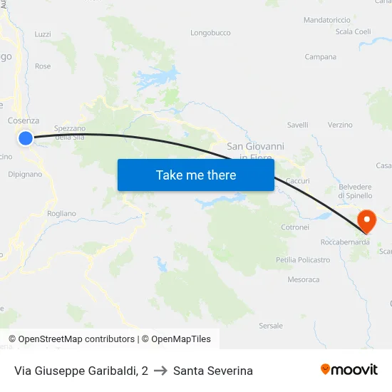 Giuseppe Garibaldi Street, 2 to Santa Severina map