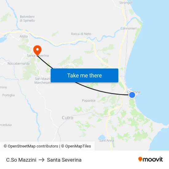 Mazzini Course to Santa Severina map