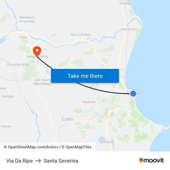 Da Ripe Street to Santa Severina map