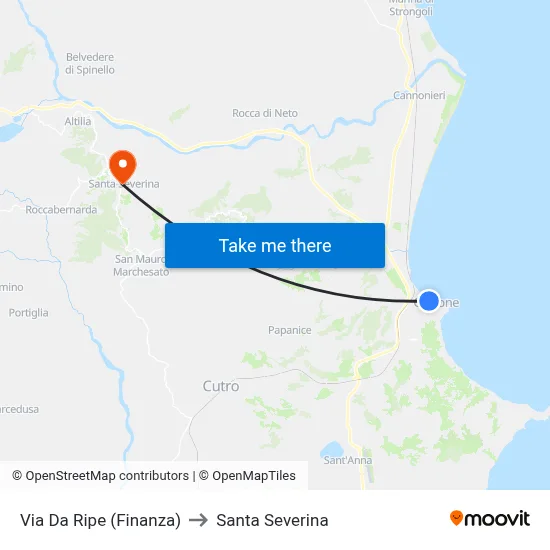 Da Ripe Street (Finance) to Santa Severina map