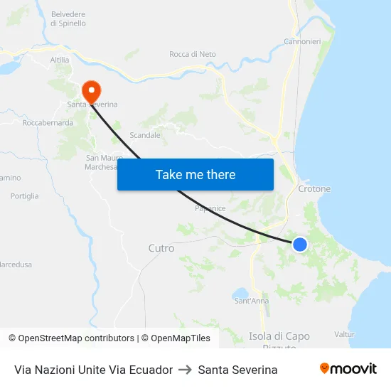 United Nations Street Via Ecuador to Santa Severina map