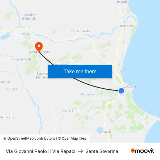 John Paul II Street Via Rapaci to Santa Severina map