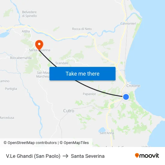 Gandhi Avenue (San Paolo) to Santa Severina map