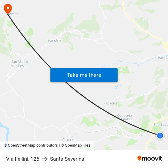 Via Fellini, 125 to Santa Severina map